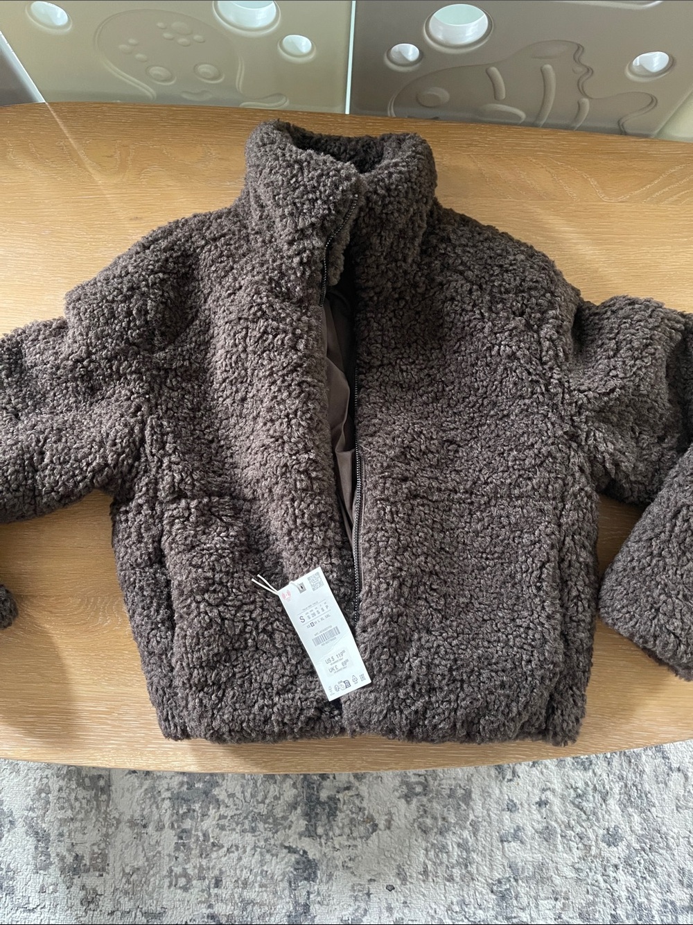 Zara Brown Plush Teddy Bomber Jacket